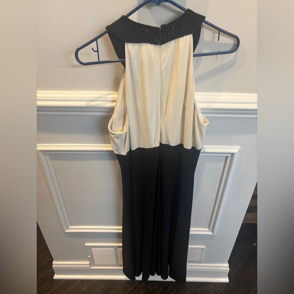 Jessica Howard Cream And Black Halter Dress Size 12 - Picture 4 of 8